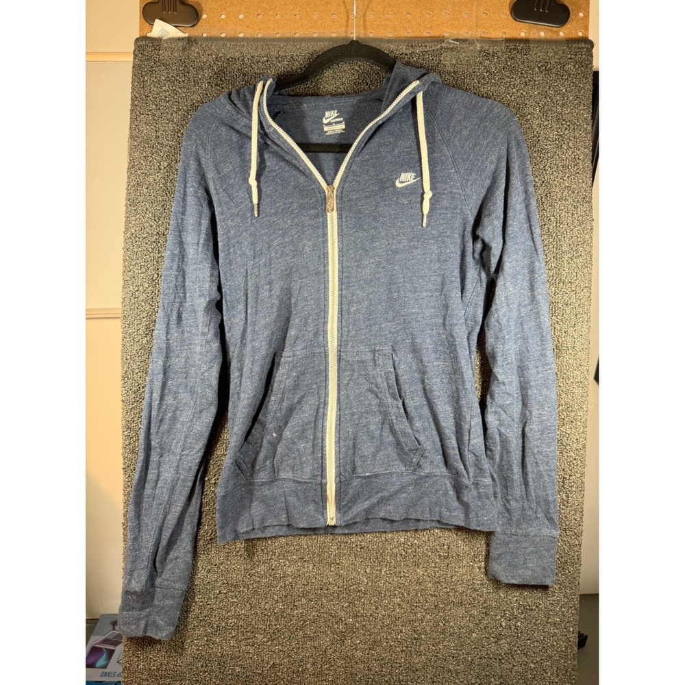 Nike Full Zip Hoodie Womens Medium Blue Sportswear Gym Vintage 431